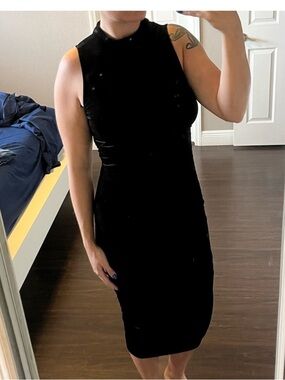 A|X Armani Exchange Black Label dress velvet ruched medium